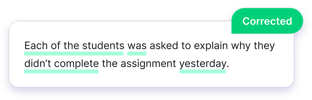 Grammar incorrect example